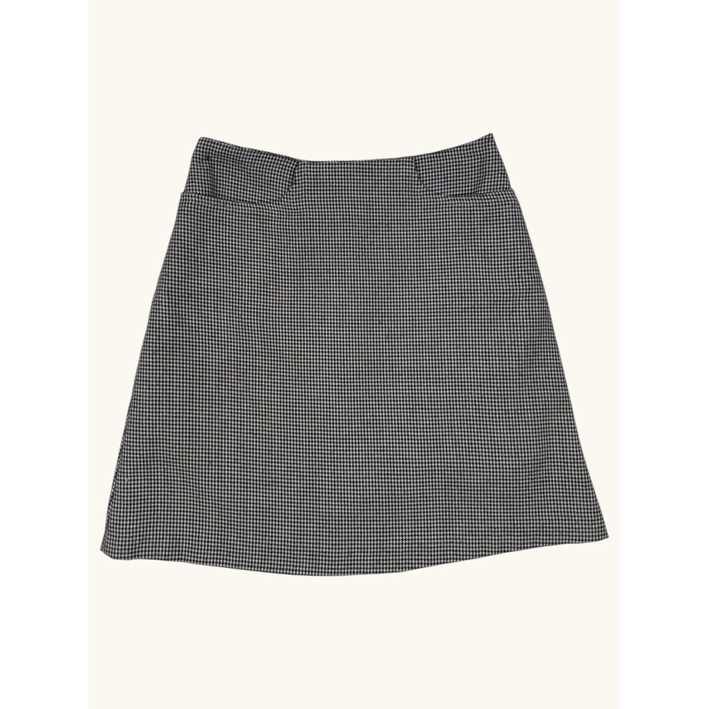 Clothes Circuit Houndstooth Mini Skirt Black White A-Line High Waist Size 3/4